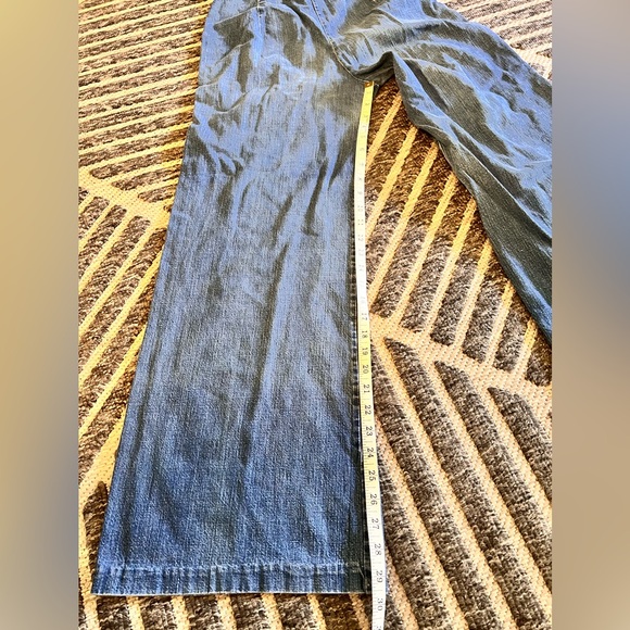 Vintage 1970s 70s Wide Leg Bell Bottom Denim Jeans Small Pics for Measurements - Picture 9 of 12
